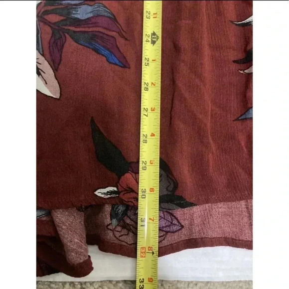 Free People Tree Swing Tunic Amber (Red) Combo Boho Floral Size XS - Picture 8 of 11